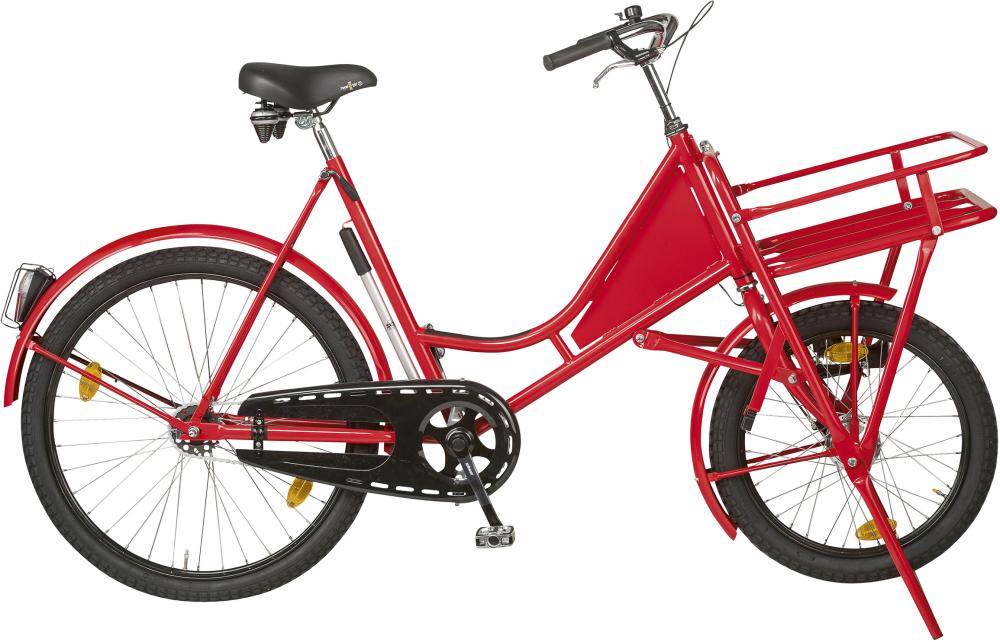 Produktbild Lindner Lastenfahrrad Classic rot mit Beleuchtung und Lastenträger 50kg