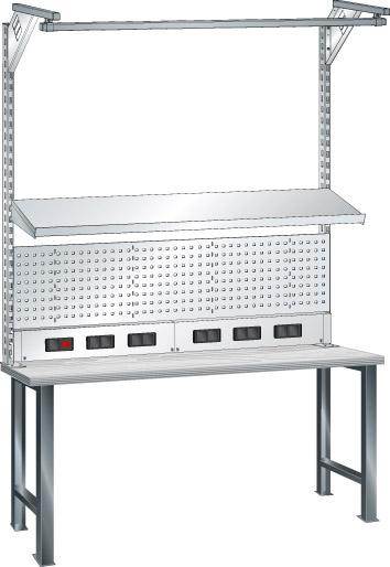 Produktbild Lista Aufbau für Werkbank mit Energiekanal DE 1500x1590mm RAL 5012