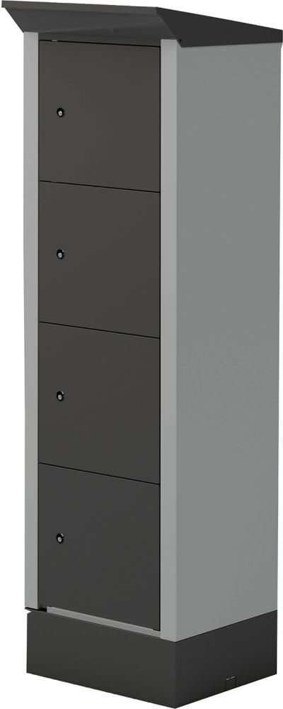 Produktbild Lista E-Bike-Ladestation Münzpfandschloss RAL 7035 Grau 600 x 500 x 2095/2000 mm