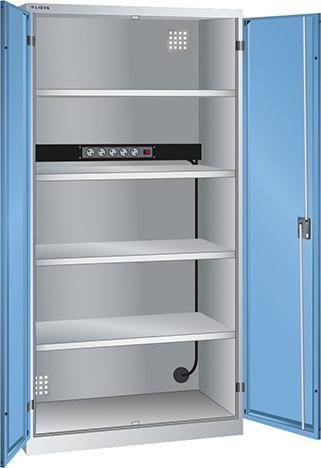 Produktbild Lista Akku Ladeschrank Flügeltüren 1000x580x1950 1x5 fach Energieleiste