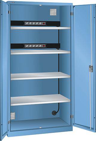 Produktbild Lista Akku Ladeschrank Flügeltüren Energieleiste 1000 x 580 x 1950 mm 2 x 5 fach