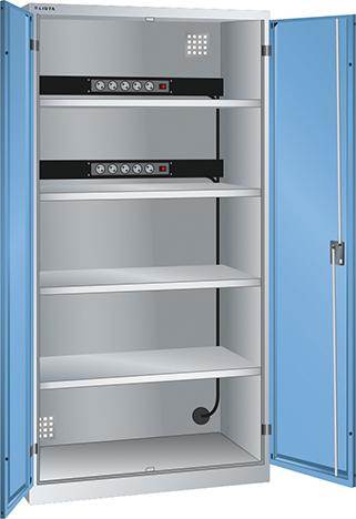 Produktbild Lista Akku Ladeschrank Flügeltüren 1000 x 580 x 1950 mm 2 x 5 fach Energieleiste