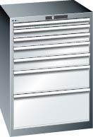 Produktbild Lista Schubladenschrank Höhe 1000mm 7 Schubladen grau metallic