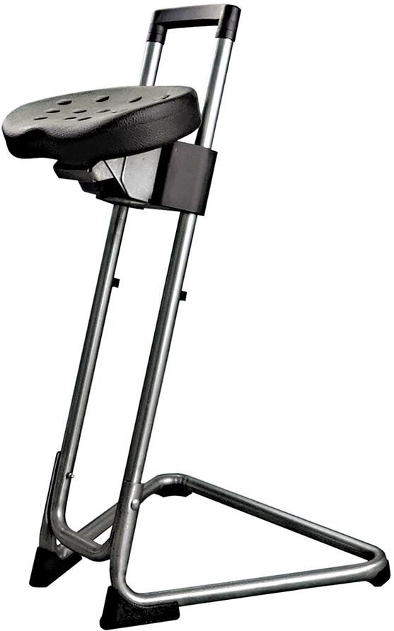Produktbild Lotz ESD-Stehhilfe Sitzhöhenverstellung 600–850 mm Edelstahl für Personen bis 110 kg