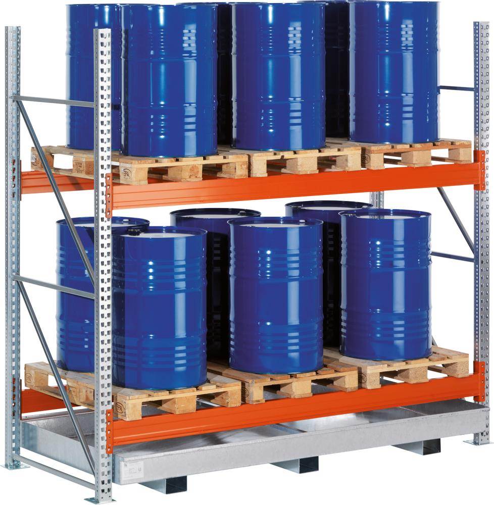 Produktbild Meta Palettenregal Gefahrstoff Grundfeld B2870xT1100xH2700 2 Ebenen