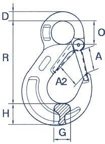 Produktbild FS Hebetechnik Ösenlasthaken mit Schmiedefalle GK 8 Tragfähigkeit 1120 kg bild 2