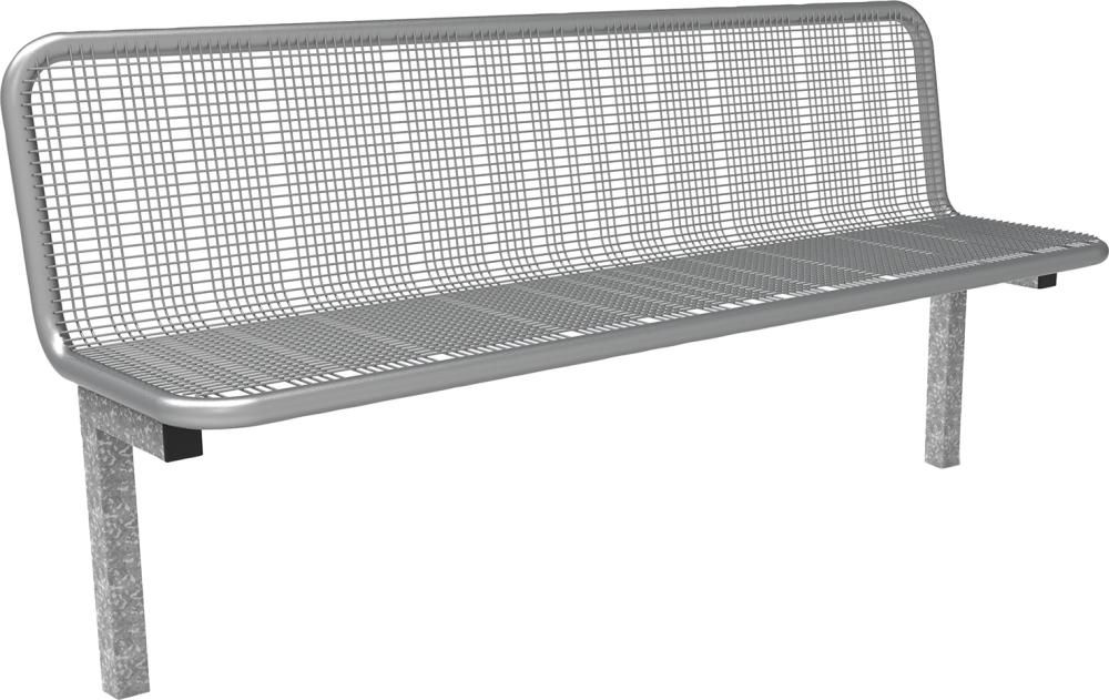 Produktbild Parkbank SEVILLA Drahtgitter Sitzbreite 1770 mm zum Einbetonieren RAL 9006