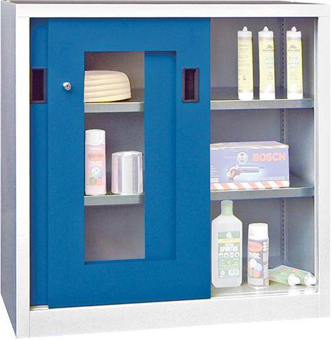 Produktbild Pavoy Schiebetürenschrank 1000x500x1000mm Sichtfenster Böden verzinkt