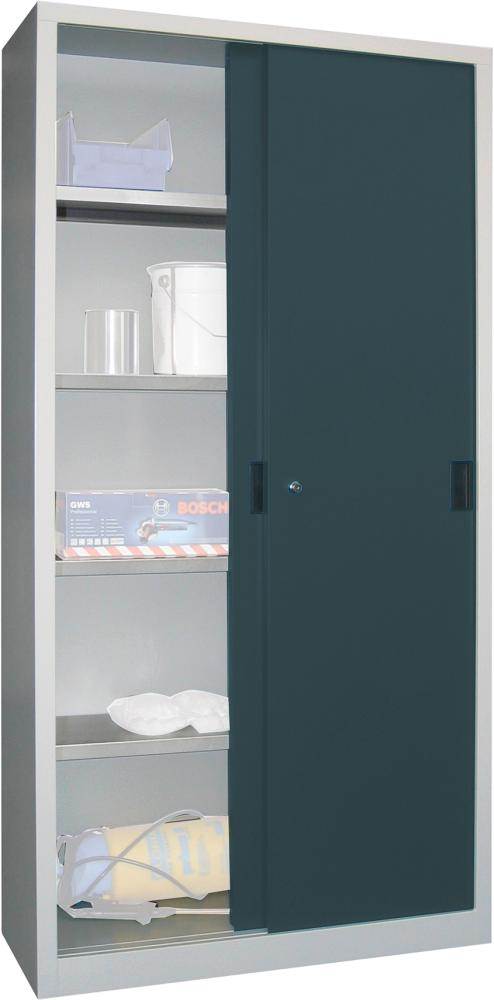 Produktbild Pavoy Schiebetürenschrank 1000x600x1950mm Vollblechtüren RAL 7016 7035 bild 1