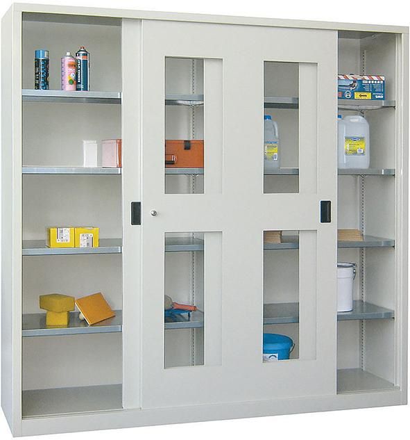 Produktbild Pavoy Schiebetürenschrank mit Trennwand 4 Böden 2000 x 500 x 1950 mm