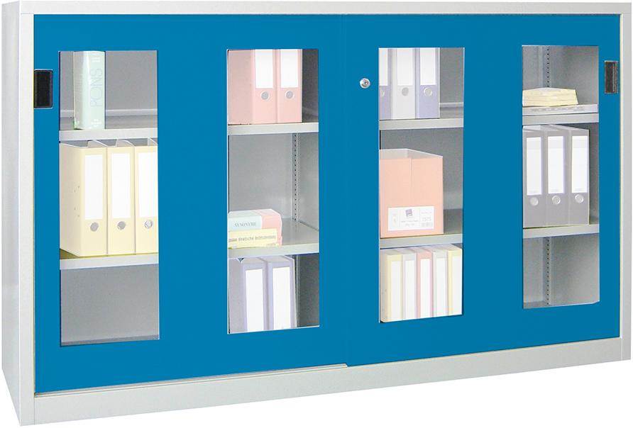 Produktbild Pavoy Schiebetürenschrank 1500x600x1200mm gepulvert Sichtfenster