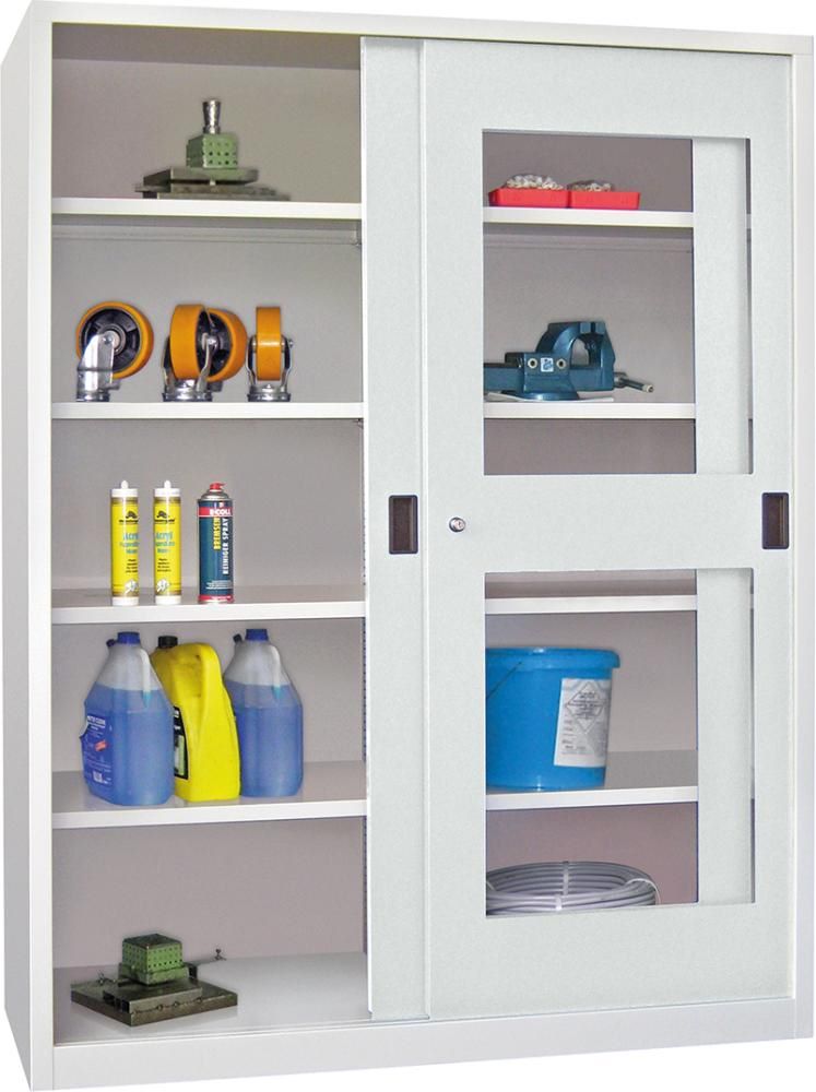 Produktbild Pavoy Schwerlastschiebetürenschrank mit Sichtfenster 1500 x 600 x 1950 mm