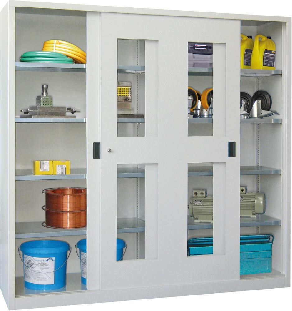 Produktbild Pavoy Schwerlast schiebetürenschrank 1950 mm hoch 2000 mm breit RAL 7035