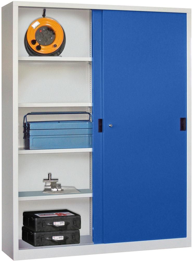 Produktbild Pavoy Schwerlastschiebetürenschrank Höhe 1950 mm Böden gepulvert RAL 7035 5012