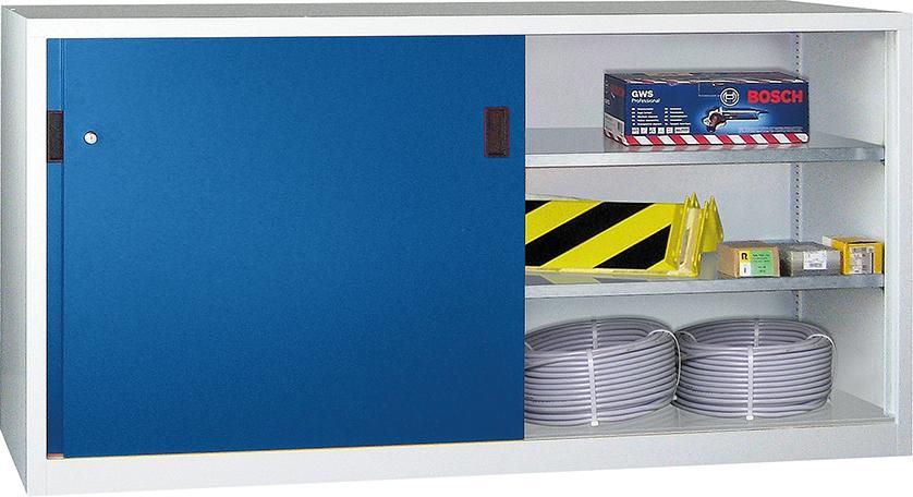 Produktbild Pavoy Schwerlastschiebetürenschrank 2000 x 600 mm mit Trennwand RAL 7035 5012