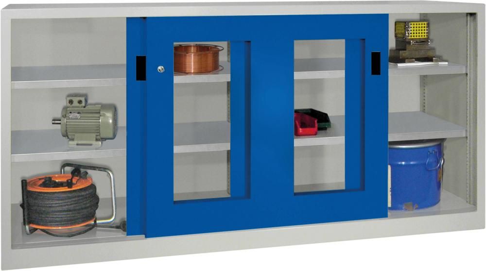 Produktbild Pavoy Schwerlastschiebetürenschrank 2000 mm breit verzinkt RAL 7035 5012