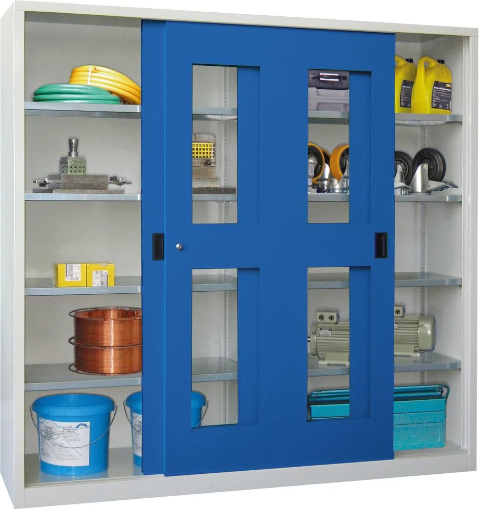 Produktbild Pavoy Schwerlastschiebetürenschrank 1950 mm 8 Böden Last bis 800 kg