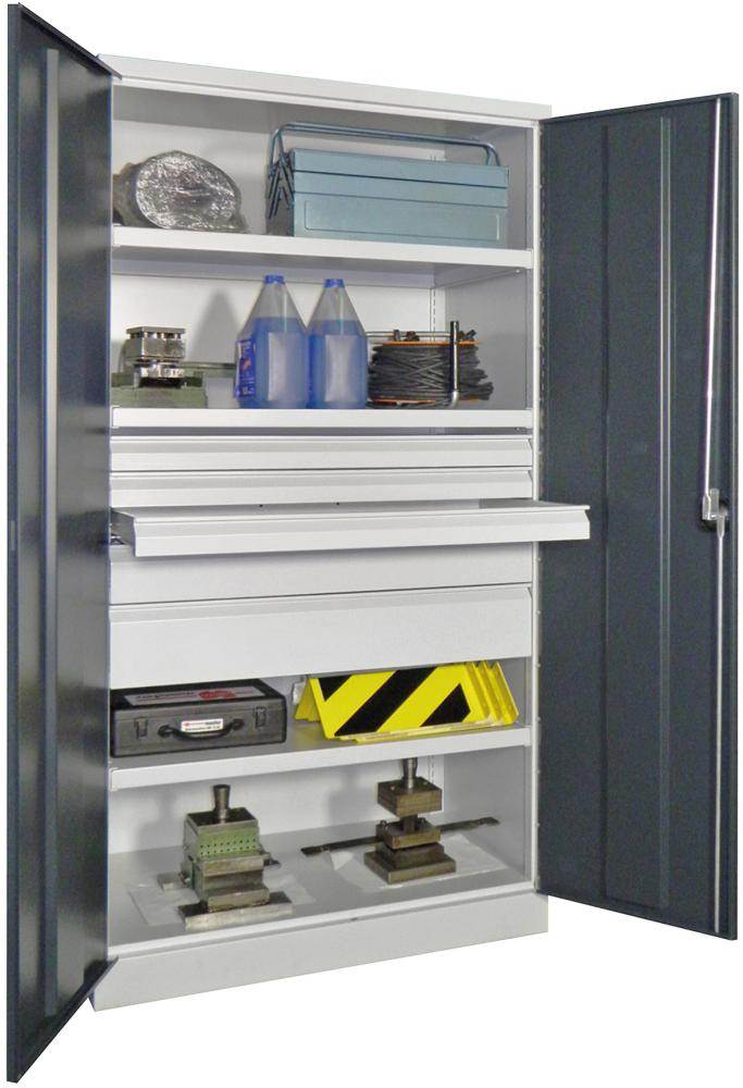Produktbild Pavoy Schwerlastschrank 1040x630x1950mm ohne Trennwand lichtgrau anthrazit