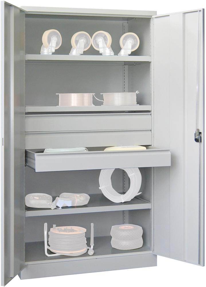 Produktbild Pavoy Schwerlastschrank Maße 1040 x 630 x 1950 mm ohne Trennwand lichtgrau