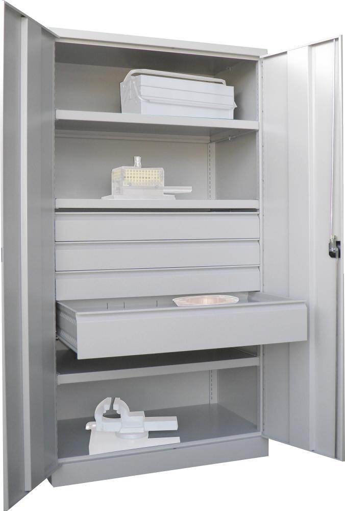 Produktbild Pavoy Schwerlastschrank 1040 x 630 x 1950 mm lichtgrau Last 1300 kg