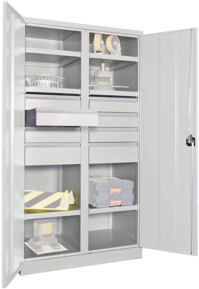 Produktbild Pavoy Schwerlastschrank 1040x630x1950mm 6x175mm Schubladen 6x Böden Traglast 1300kg