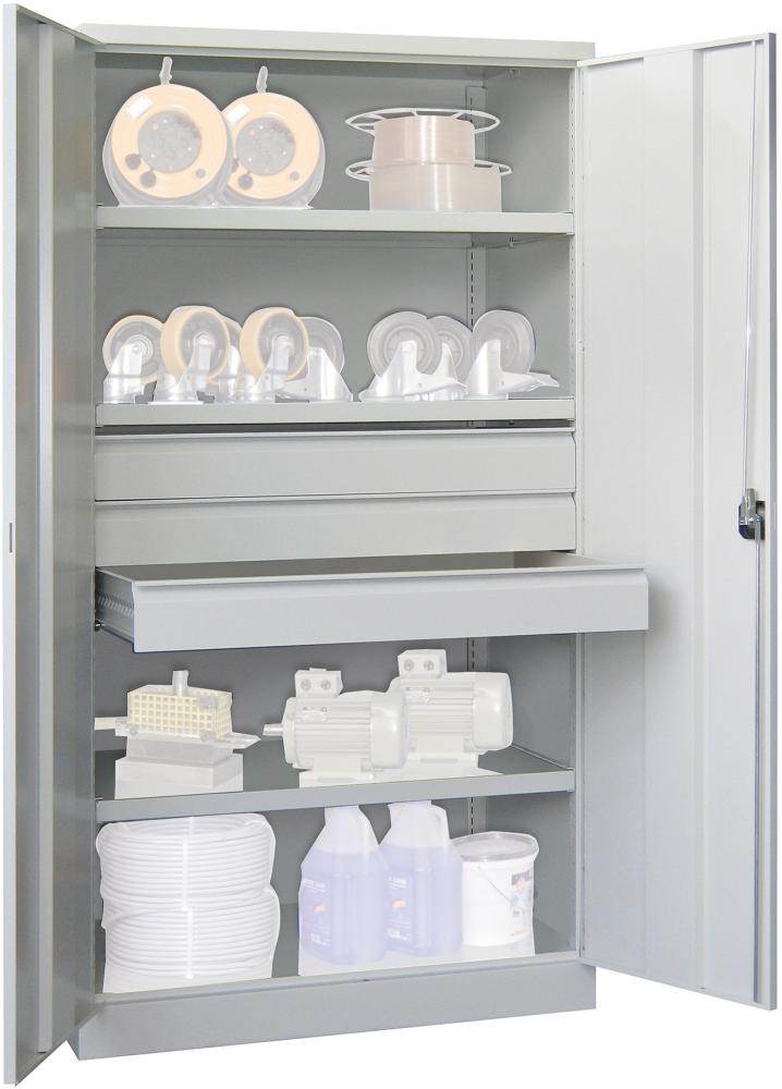 Produktbild Pavoy Schwerlastschrank 1040x630x1950mm 3 Böden 3x125mm Schubladen bild 1