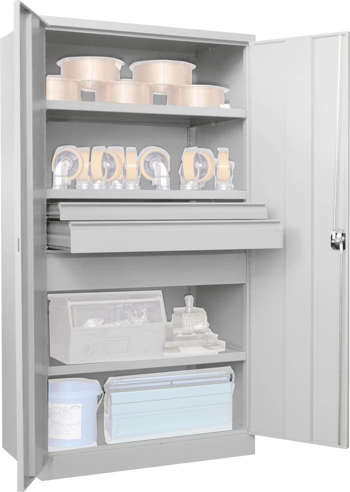 Produktbild Pavoy Schwerlastschrank 1040x630x1950mm 3x Böden 3x Schubladen Traglast 1300kg