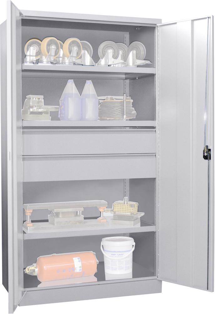 Produktbild Pavoy Schwerlastschrank 1040x630x1950mm 3x Böden 2x175mm Schubladen Traglast 100kg bild 1