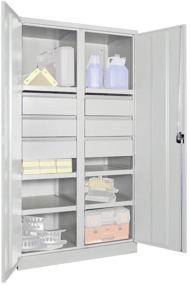 Produktbild Pavoy Schwerlastschrank 1040x630x1950mm 6x Böden 6x175mm Schubladen Traglast 1300kg