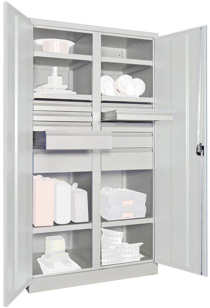 Produktbild Pavoy Schwerlastschrank 1040x630x1950mm 6x Böden 10x Schubladen Traglast 1300kg