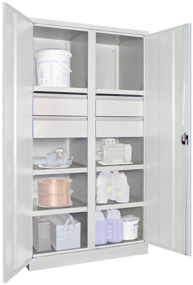 Produktbild Pavoy Schwerlastschrank 1040x630x1950mm 6x Böden 4x175mm Schubladen Traglast 1300kg bild 1