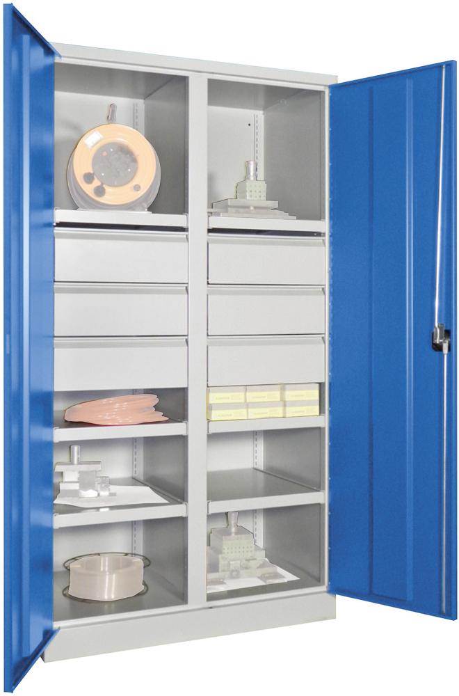 Produktbild Pavoy Schwerlastschrank 1040x630x1950mm 6 Fachböden 6x 175mm Schubladen