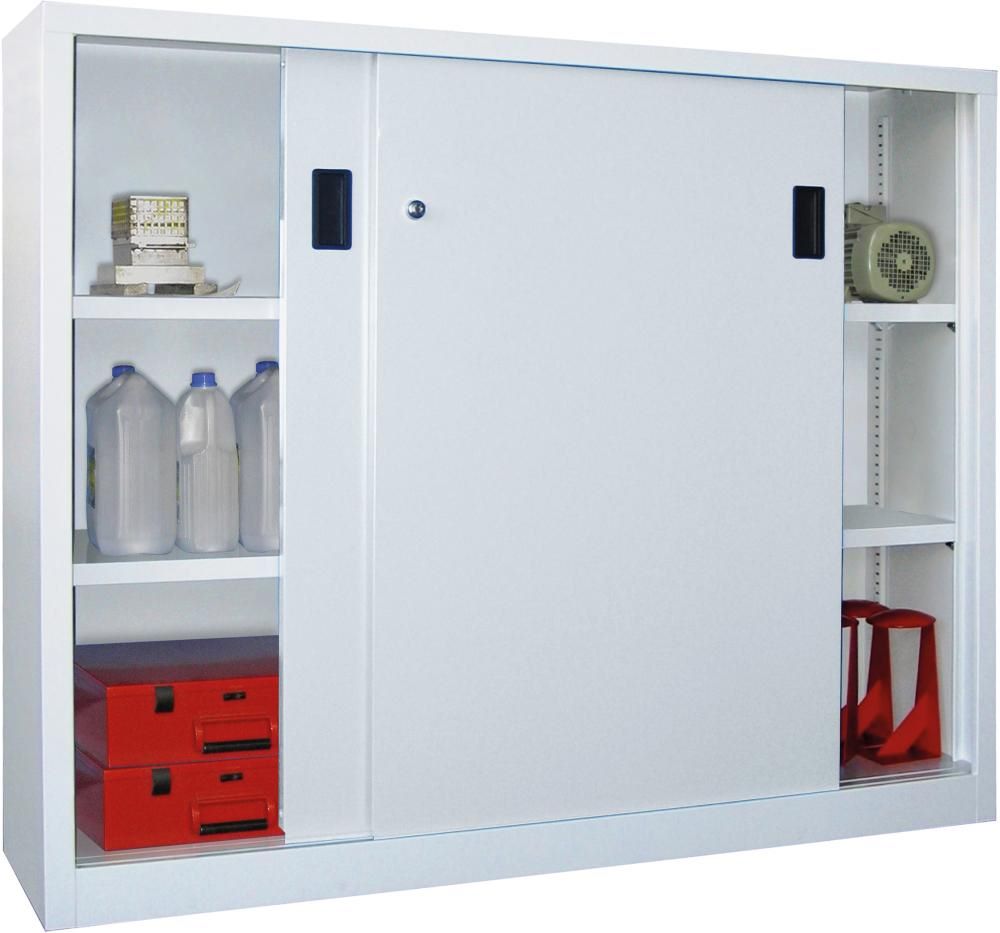 Produktbild Pavoy Schwerlastschrank 1200 x 1500 x 400 mm 4 Böden Mittelwand RAL 7035