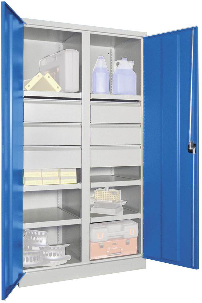 Produktbild Pavoy Schwerlastschrank 1040 x 630 x 1950 mm Drehgriff und 6 Schubladen