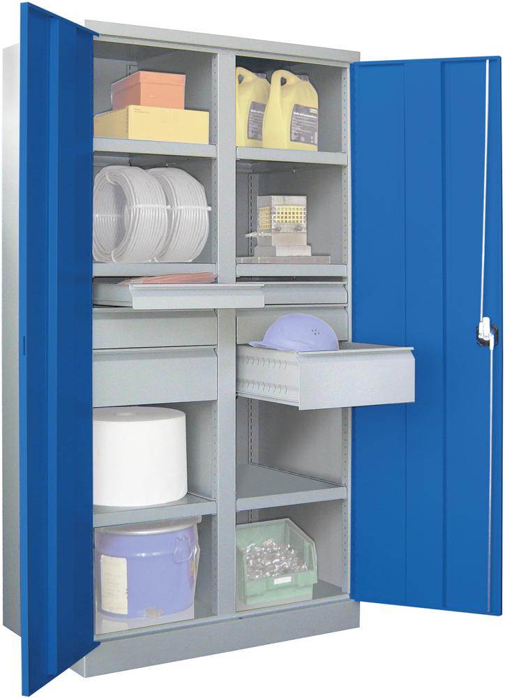 Produktbild Pavoy Schwerlastschrank 1040x630x1950mm Drehgriff mit Trennwand 6 Böden 6 Schubladen bild 1