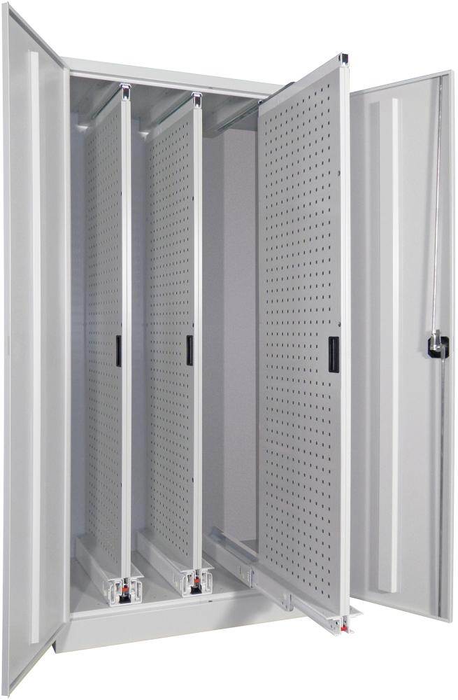 Produktbild Pavoy Vertikalauszugsschrank 1000x600x1950mm 3 Auszüge lichtgrau