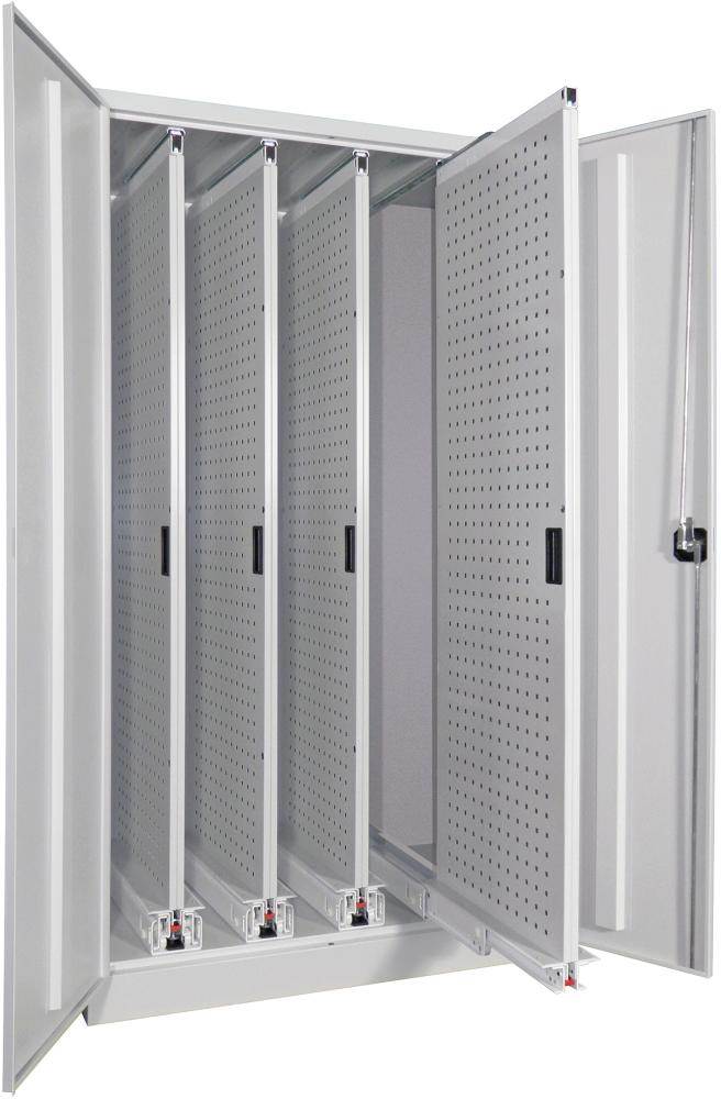 Produktbild Pavoy Vertikalauszugsschrank 1000x600x1950mm 4 Auszüge lichtgrau