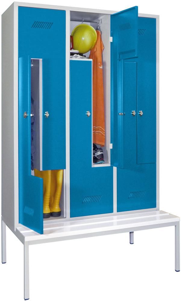 Produktbild Pavoy Garderobenschrank mit 3 Schiebehaken B 1200 mm RAL 7035 5012