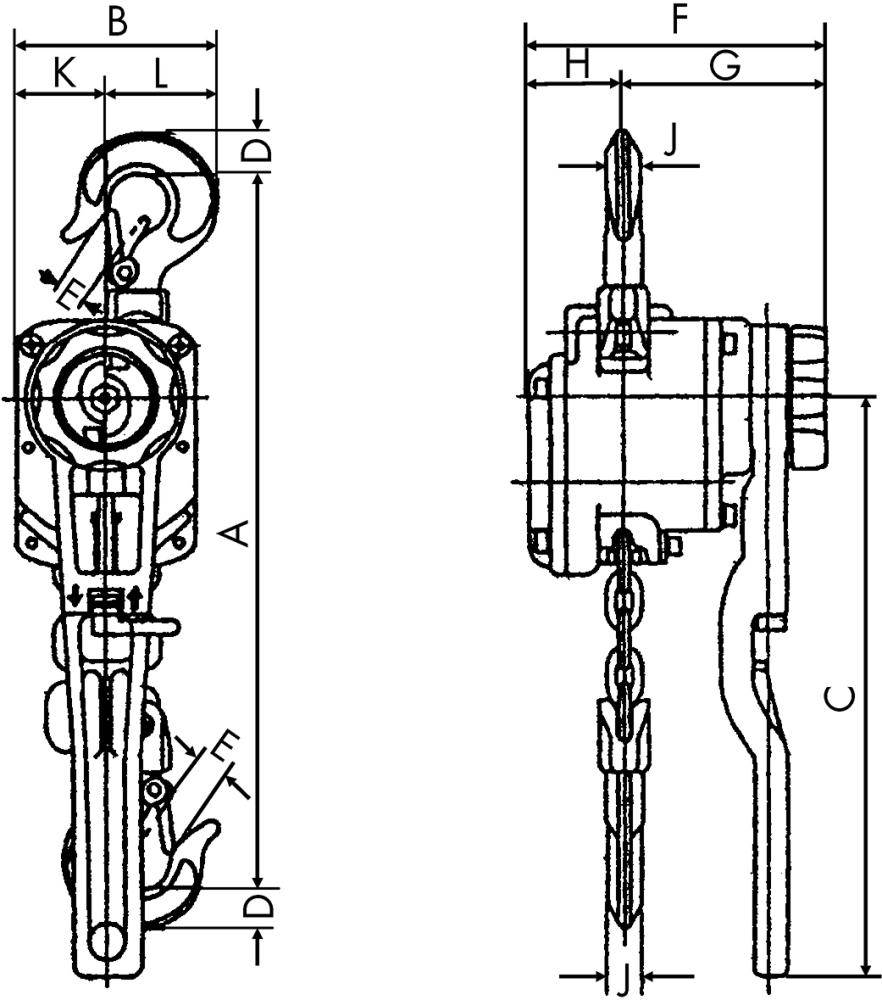 Produktbild Planeta Alu Hebelzug Tragfähigkeit 3200 kg 1,5 m Hub bild 2