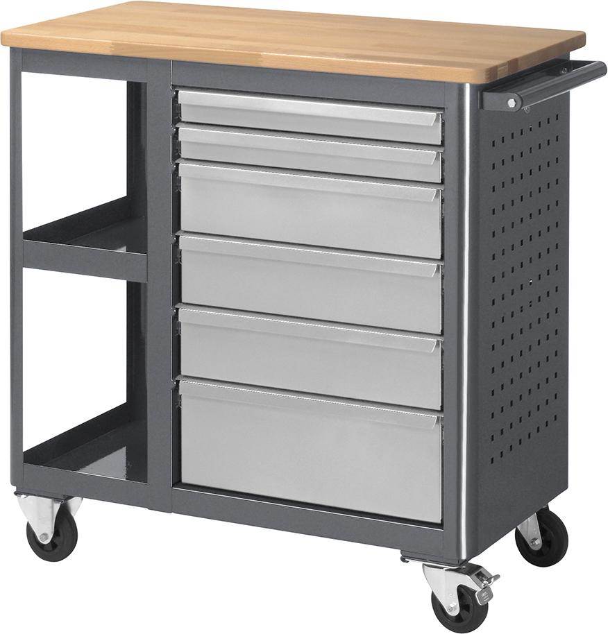 Produktbild RAU Rollwerkbank Serie BASIC Modell 6010 Buche massiv 960x450x950mm 450kg belastbar