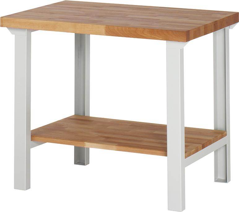 Produktbild RAU Werkbank BASIC 7 1000x700x840mm Buche massiv 40mm mit Fachboden bild 1