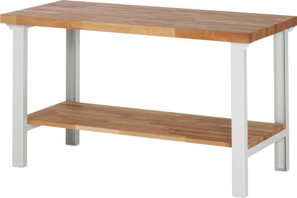 Produktbild RAU Werkbank BASIC 7 1500x700x840mm mit Fachboden Buche massiv 40mm