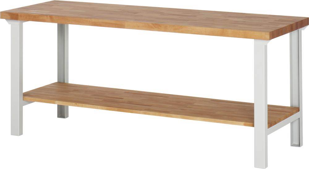 Produktbild RAU Werkbank BASIC 7 2000x700x840mm mit Fachboden Buche massiv 40mm