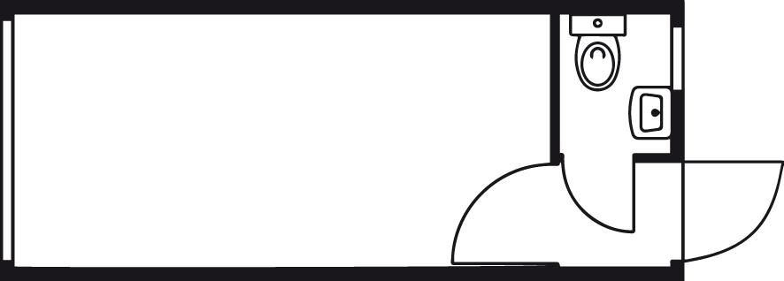 Produktbild SÄBU Raummodul Wohncontainer Modell 1 mit Toilettenraum 6000 x 2500 x 2945 mm