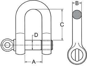 Produktbild FS Hebetechnik Schäkel gerade Form Nenngröße 5/8 Zoll Tragfähigkeit 3,25 t bild 2