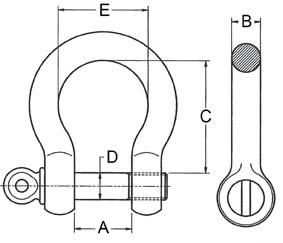 Produktbild FS Hebetechnik Schäkel geschweifte Form Nenngröße 5/8 Zoll Tragfähigkeit 3,25 t bild 2