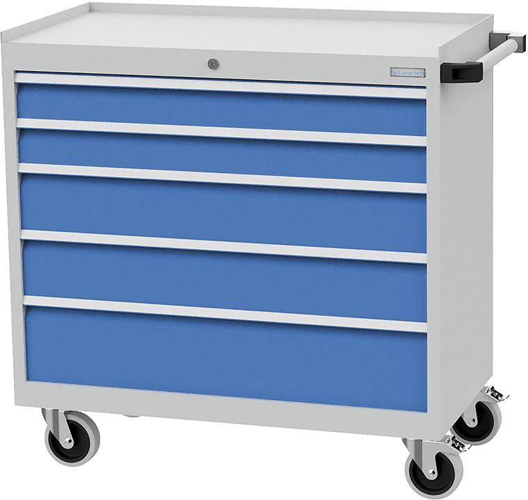 Produktbild Bedrunka+Hirth Mobiler Schubladenschrank mit 5 Schubladen und 4 Lenkrollen