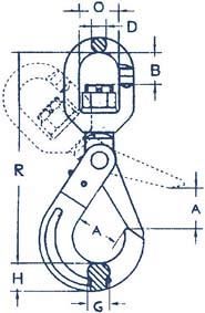 Produktbild FS Hebetechnik Self Locking Haken mit Wirbel GK 8 Durchmesser 13 mm bild 2