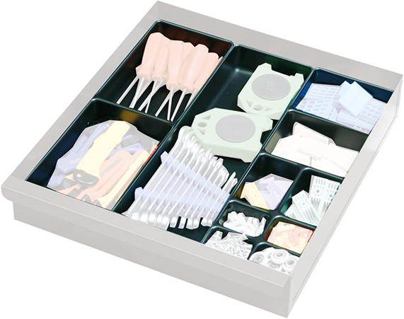 Produktbild Stumpf Einzelschublade S2000 RAL 7035 7016 100mm hoch 500mm breit Tragkraft 25kg