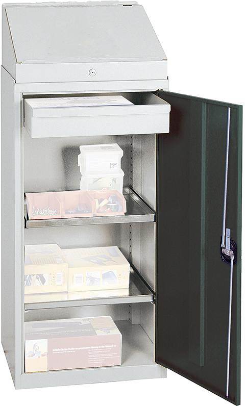 Produktbild Stumpf Schrankpult S2000 lichtgrau anthrazit 1 Schreibpult 1 Schublade 2 Fachböden